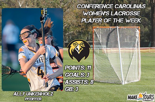 POTW: Pfeiffer's Unkenholz Named #ConfCarolinasWLAX Player of the Week

Read: bit.ly/2pJl8fg