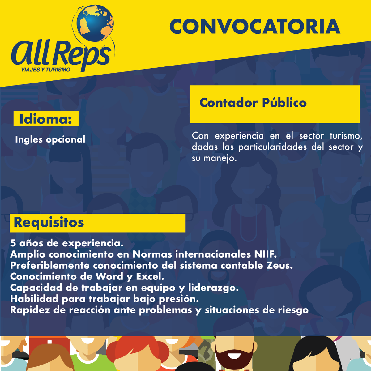 AllReps_'s tweet image. #TRABAJOSIHAY Estamos en busca de un CONTADOR PÚBLICO TITULADO,  en Bogotá. envíanos tu HV a informacion@allreps.com