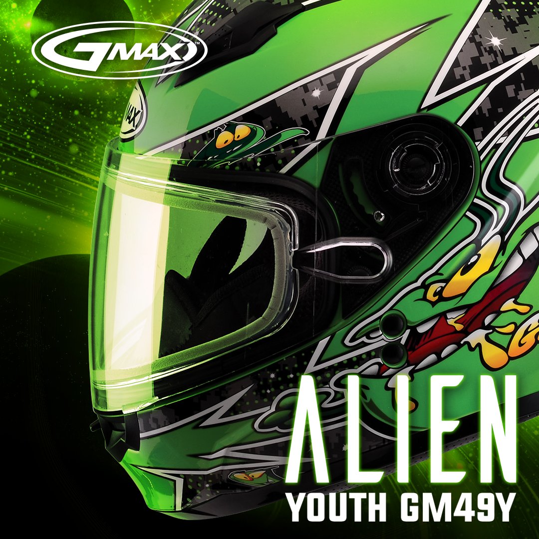 Kids know riding is fun and <a href="/GmaxHelmets/">Gmax Helmets USA</a>  makes it even more fun with the #GM49 Youth-specific helmet. #ALIEN