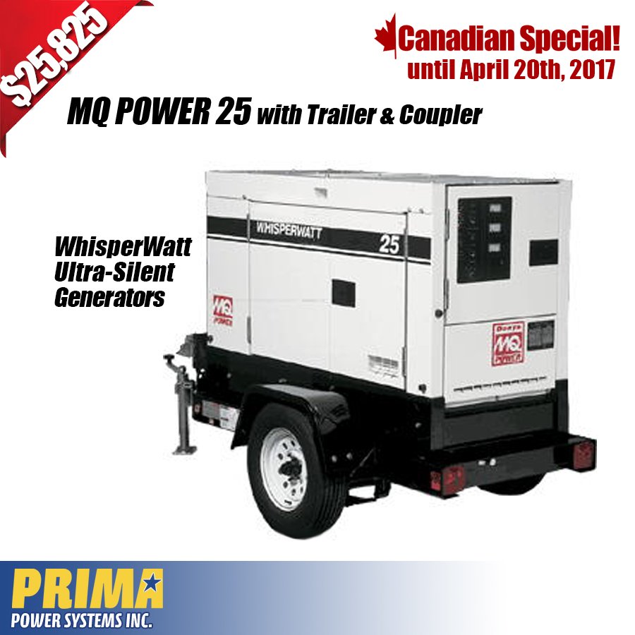 Primapowersys's tweet photo. Hurry In! ONLY 3 days left on our Canadian #Generator Special! W/ Trailer & Coupler - Call 1-604-746-0606 #mqpower https://t.co/qiMnc12adm