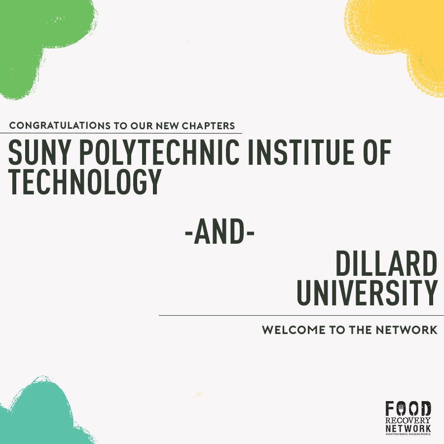 FoodRecovery's tweet photo. Congratulations to our newest chapters! #foodrecovery #FRN2mil https://t.co/BCei2Cdiq1