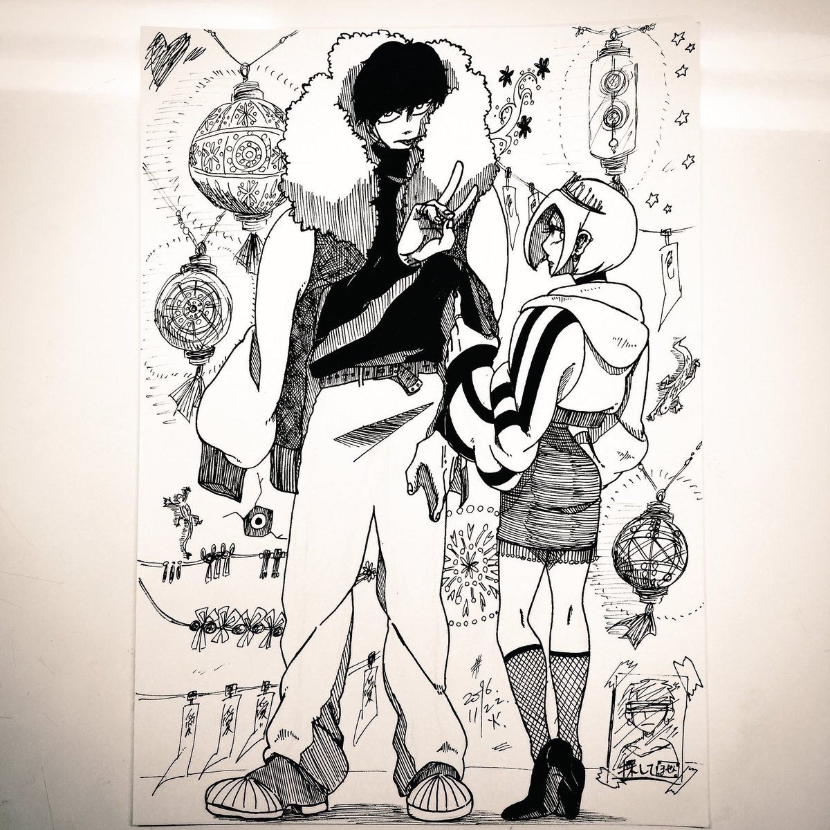 菊波 キクナミ イラスト 手描き 絵 ミリペン ボールペン 不気味 絵描きさんと繋がりたい