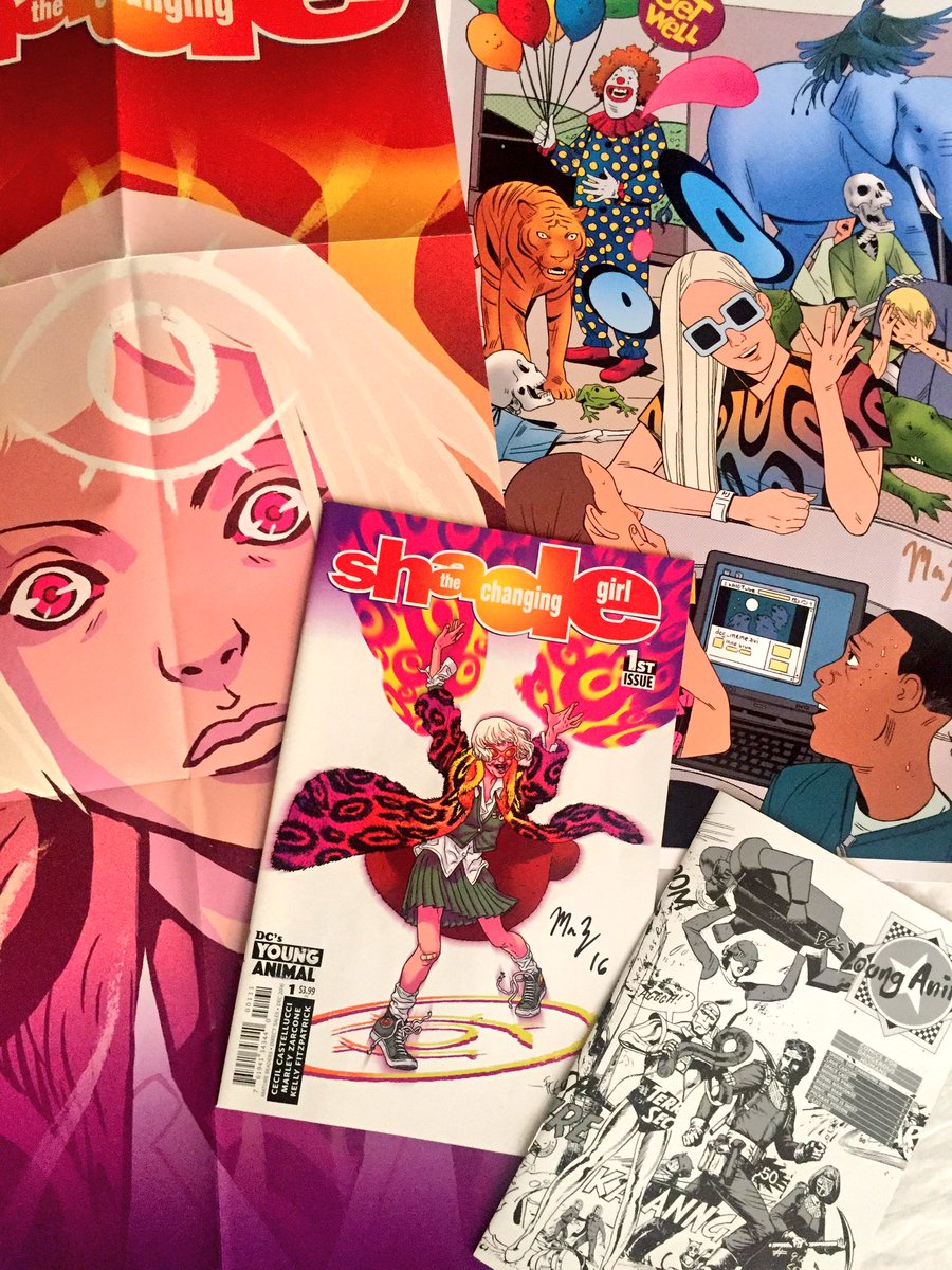 MCROfficialST's tweet image. *GIVEAWAY* Retweet to Enter!! Shade The Changing Girl, SIGNED 1st Issue &amp;amp; exclusive poster by @kittycoffee!! #DCYoungAnimal (Ends 4/24 EST)
