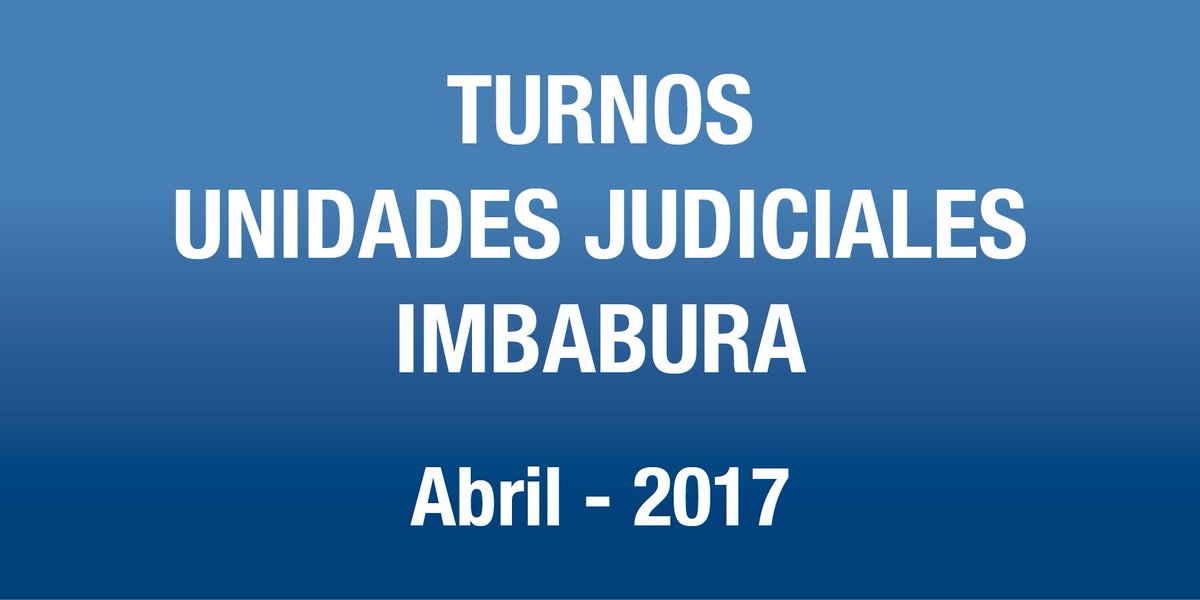 ImbaburaCJ's tweet photo. 🚨 [ATENCIÓN] Conoce aquí ➡️ https://t.co/iFWJYNMoFy la programación de turnos para el conocimiento de flagrancias en abril de 2017. https://t.co/VKGmiUMFfX