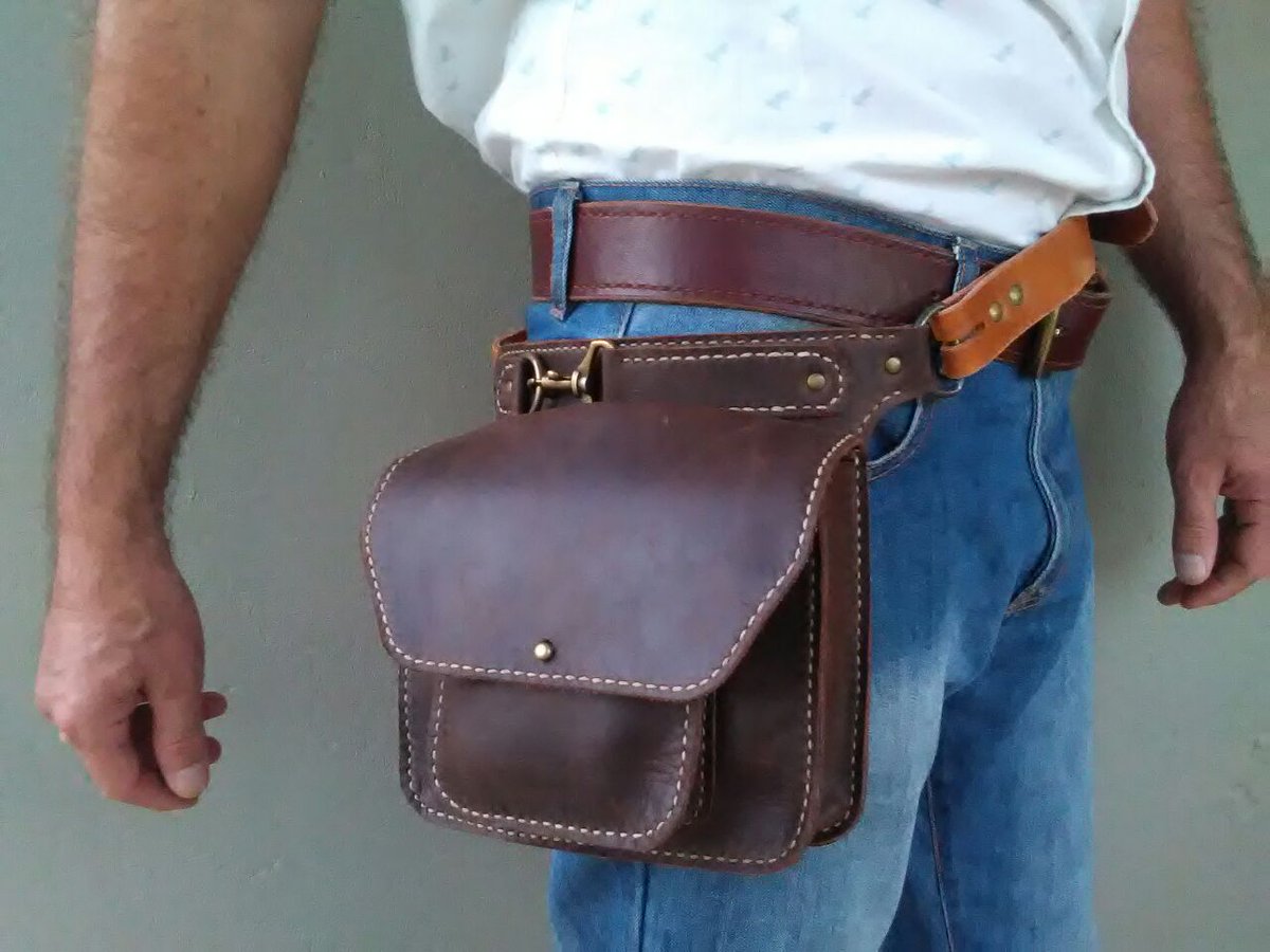 SymphLeath's tweet photo. When the weekend gets too long. Man Bag handmade by Jacques #handstitchedleather #handmade #leathercourse #symphonyofleather #leathermanbag https://t.co/A8EuRyzms0