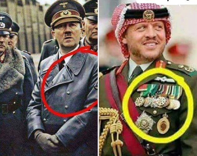 صورة معبرة .. ملك الادرن و هتلر