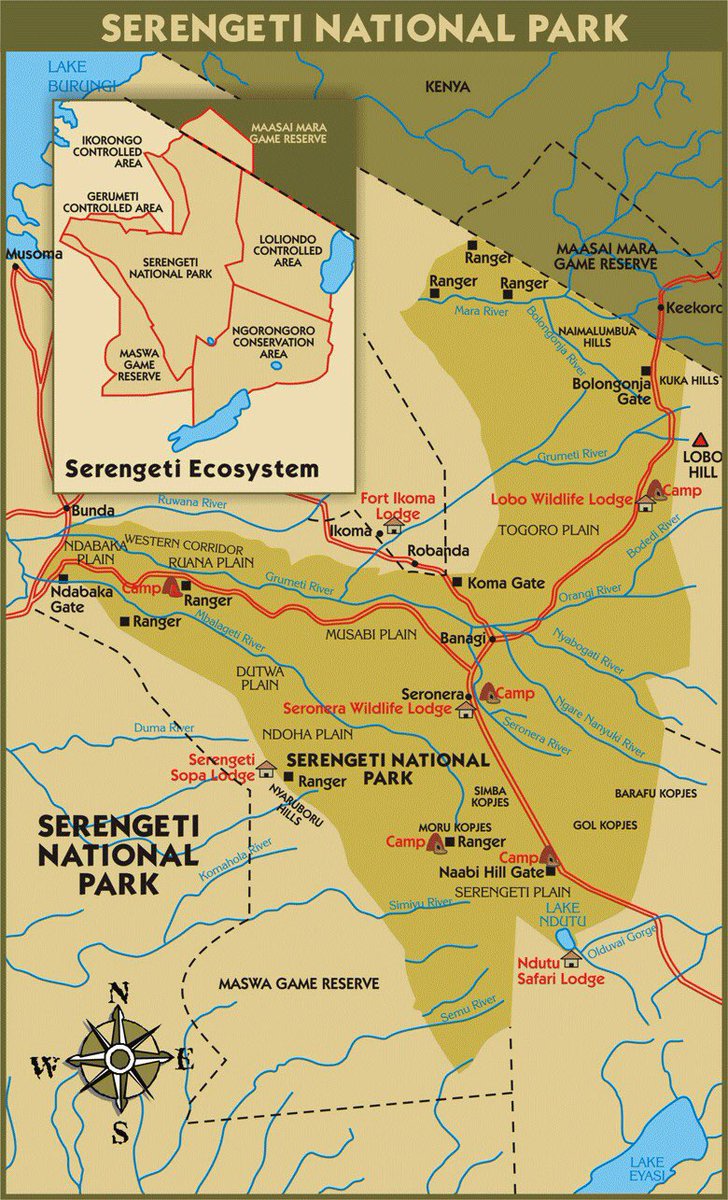 Map of the Serengeti.