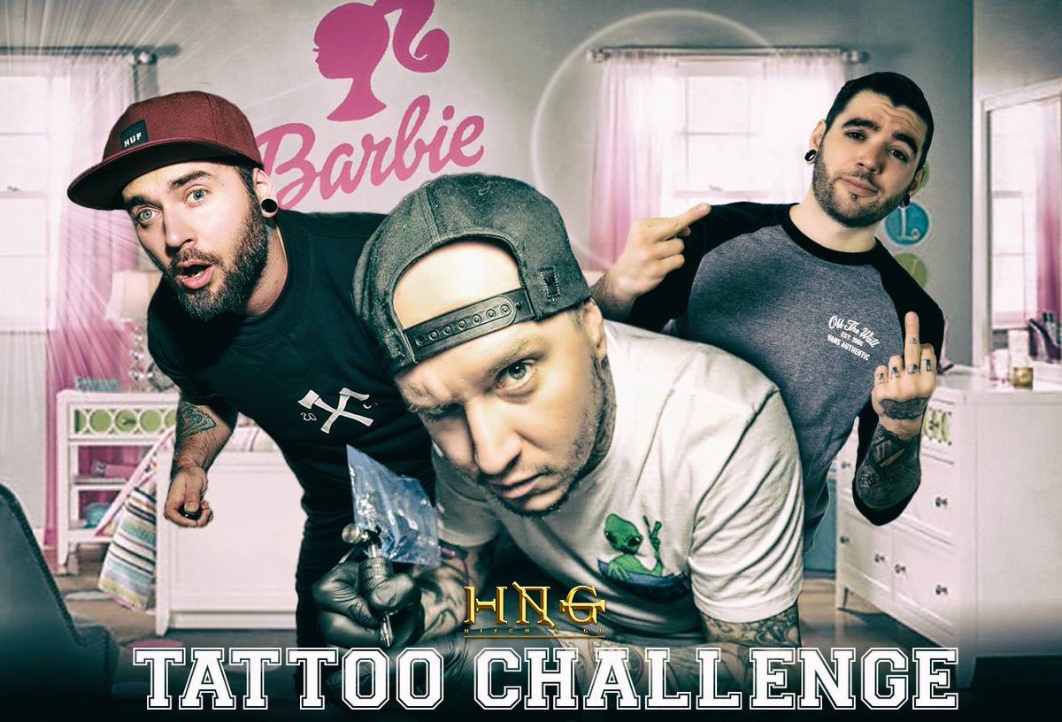 If we reach 2500 likes on our FB before june 3rd, Max&amp;Dave get Barbie&amp;Ken tattoed on their ass! (FR: facebook.com/hitchandgomusi…) #BarbieAndKen