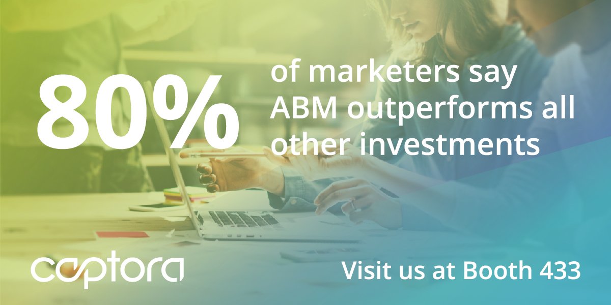captora's tweet photo. Looking to drive more value through your #ABM processes? Learn more from Captora at @marketo Summit #MKTGNation https://t.co/XqbZCZQ0f5 https://t.co/Y0oKielqyz