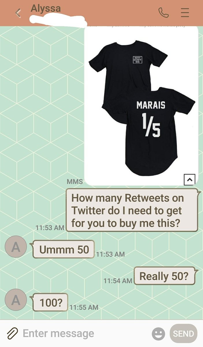 TrickyTori18's tweet photo. Guys if I get 130 retweets by Thursday my best friend said she'll get me the Jonah Jersey😭 help a girl out😭💞 @whydontwemusic @JonahMarais https://t.co/kWB1UoZVkD