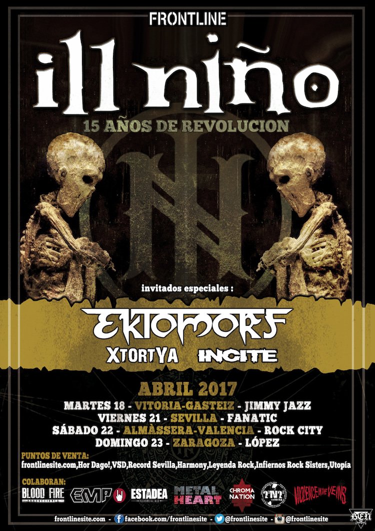 MAGVFly's tweet photo. #IllNiño, #Ektomorf, #XtortYa y #Incite, Viernes 21 de #Abril en la #SalaFanatic (#Sevilla) #15AñosDeRevolución #Frontline https://t.co/TZGTXQtxGX