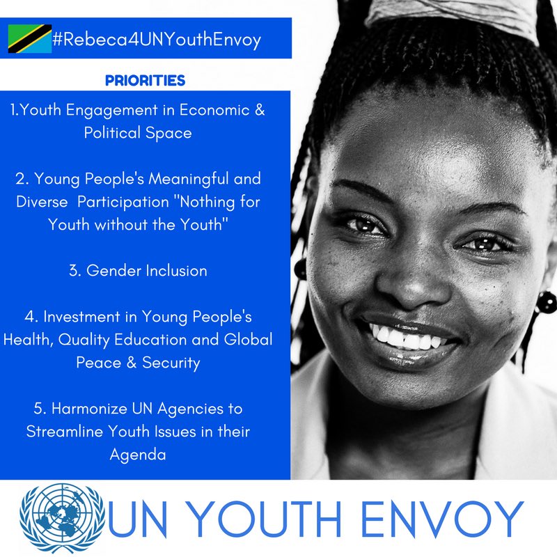 RebecaGyumi's tweet photo. These are the issues I'm keen to push for If selected as next UN  envoy for youth #UNYouthEnvoy https://t.co/x0N70XDH56