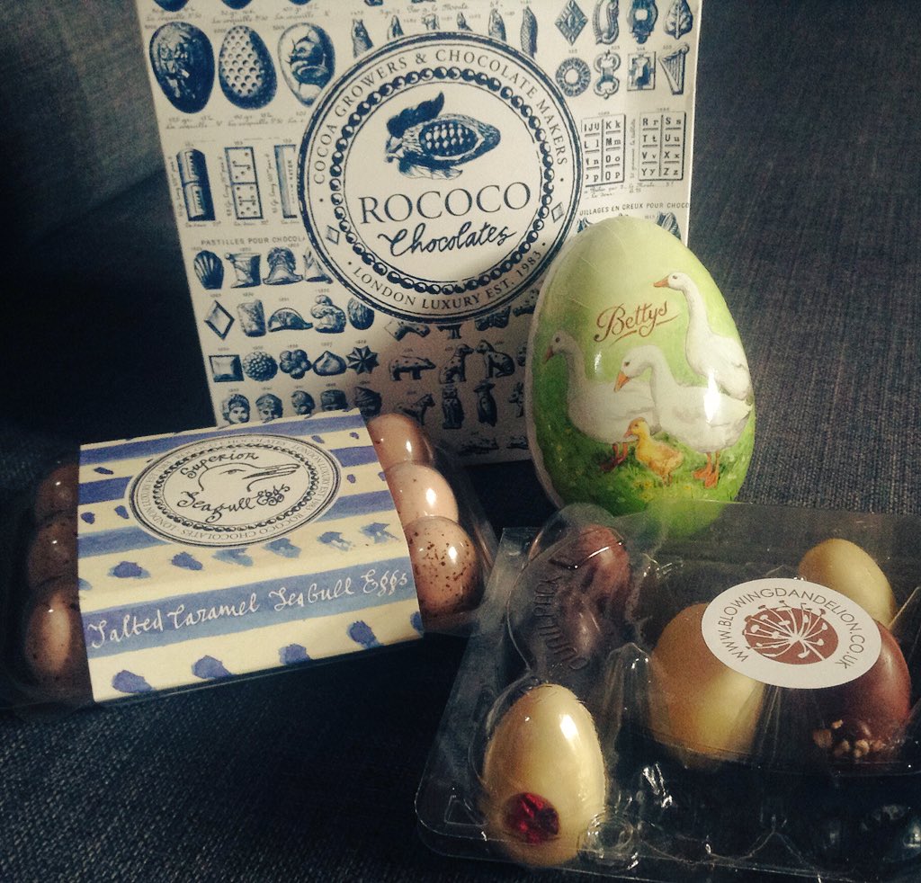 LisaRParker's tweet photo. A pleasing little Easter collection! @rococochocs @Bettys1919 @bd_chocolate Hope you all had a fabulous Easter! 🐰 https://t.co/LulJwSi2FB