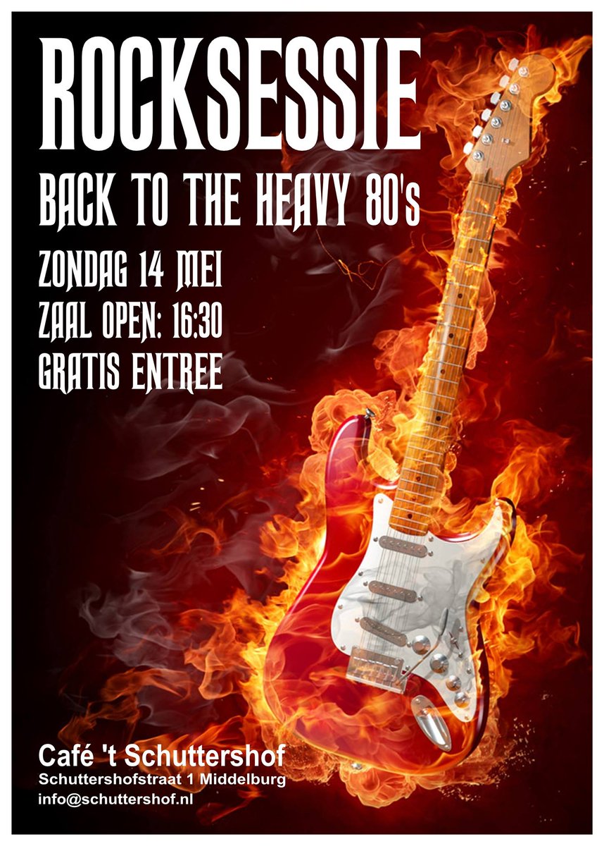 Schuttershof's tweet photo. En op 14 mei: back to the heavy 80's in Schutters. Rock on! https://t.co/MfG4VtjZvP https://t.co/AbSrJ1GOhW