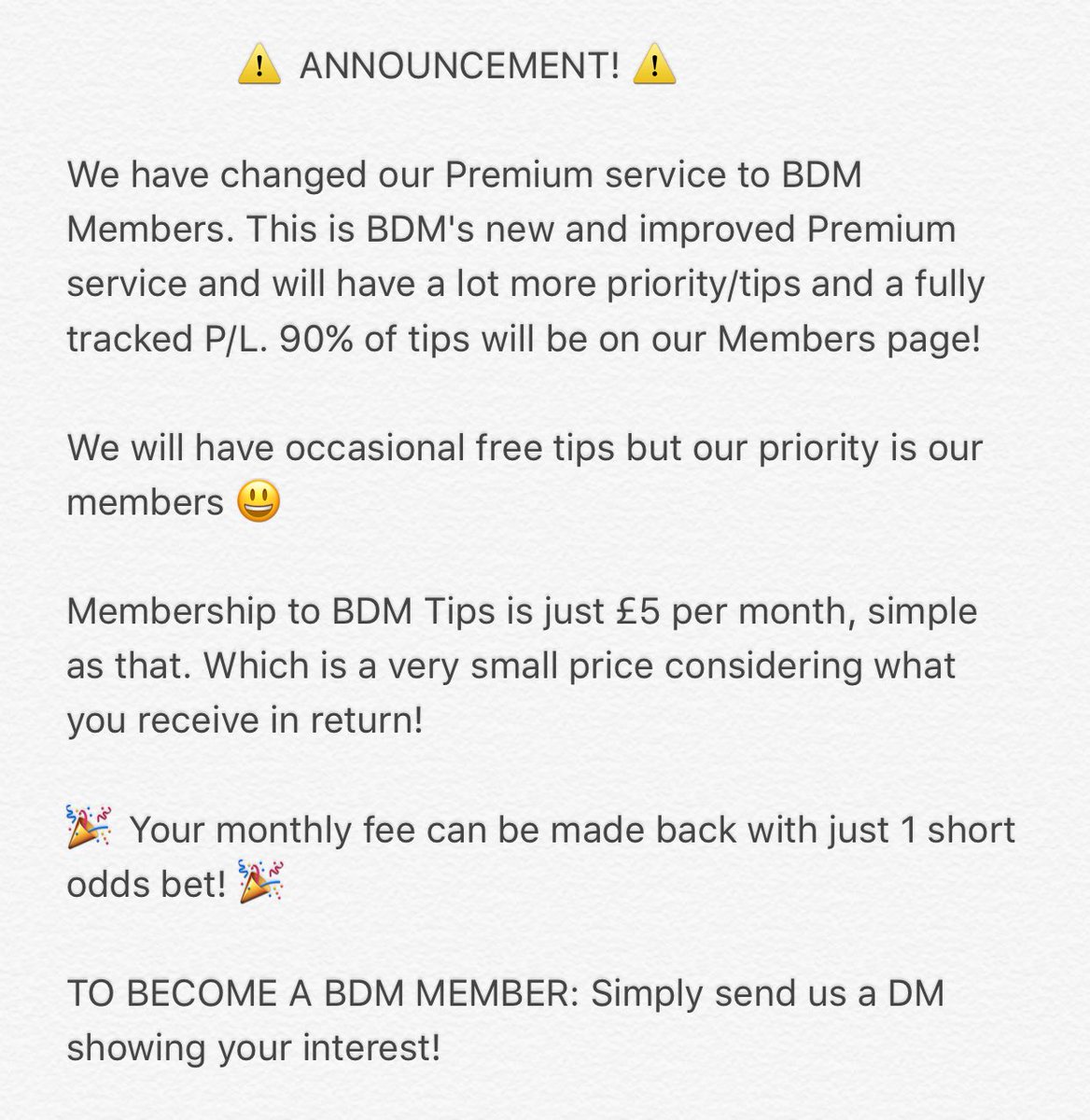 BDMtips's tweet image. ⚠️ Important Announcement! ⚠️

DM us to join!