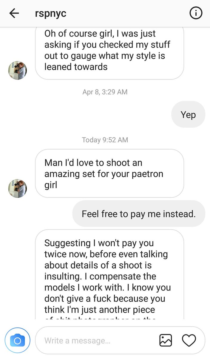 AlexxxCoal's tweet photo. This is our entire conversation.
ππ
#psa
#shitcamgirlshear
#dodgedabullet
#photography
#photographer
#guywithcamera
#gwc https://t.co/Vk7OzSql7M