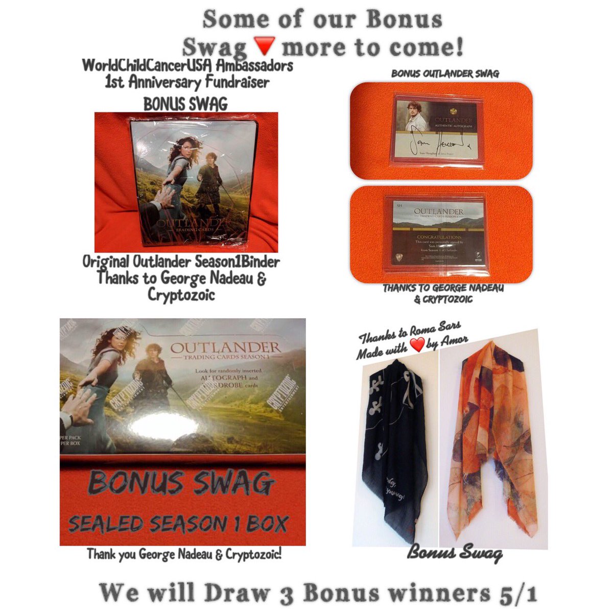 7_polk's tweet photo. Donors of $50+receive a @WChildCancerUSA @WChildCancer Wristband,Decal & Entry in OUTLANDERSwagBag & BONUS drawing🎉 https://t.co/Z5M8LRxDQV https://t.co/mvwrKHEFBd