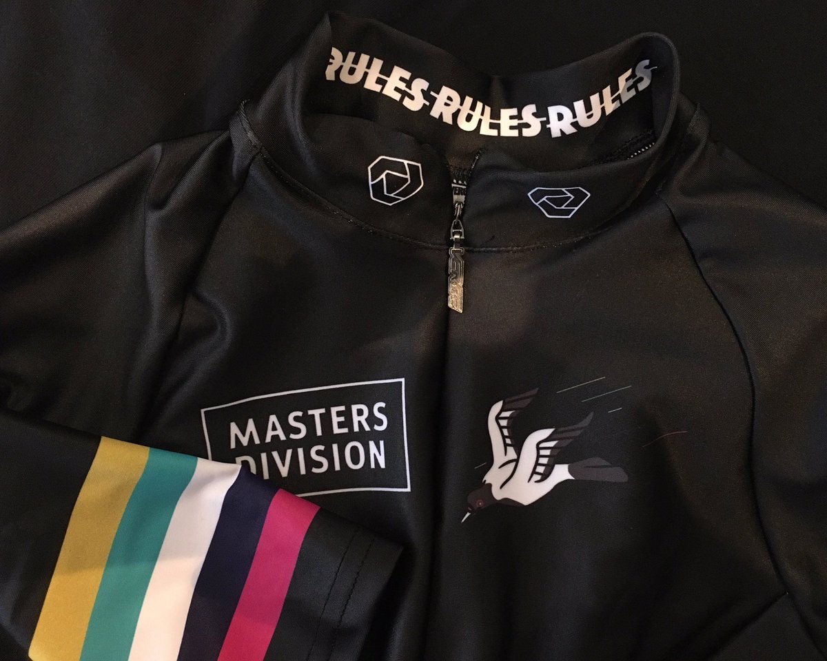MastersDivision's tweet photo. It’s not about the podiums. Here’s your first look at our Anti-Hero jersey, with an inverted UCI rainbow design. #wtfkits https://t.co/44gnitcIeD