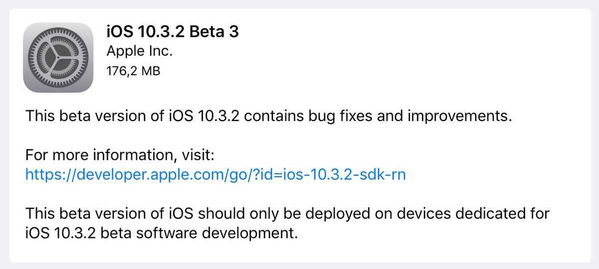 iosnewsandmore's tweet image. #Apple releases iOS 10.3.2 beta 3 with bug fixes for developer beta testers! #ios #ios1032