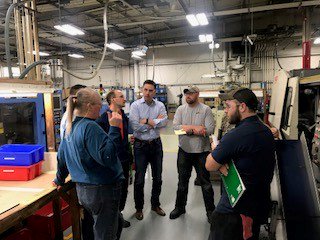 VikingPlastics's tweet photo. Viking Academy² collaborating on the shop floor! #Viking #Academy #InjectionMolding #Plastics #2SLean #ContinuousImprovement #Manufacturing https://t.co/yhdYOQEcCh