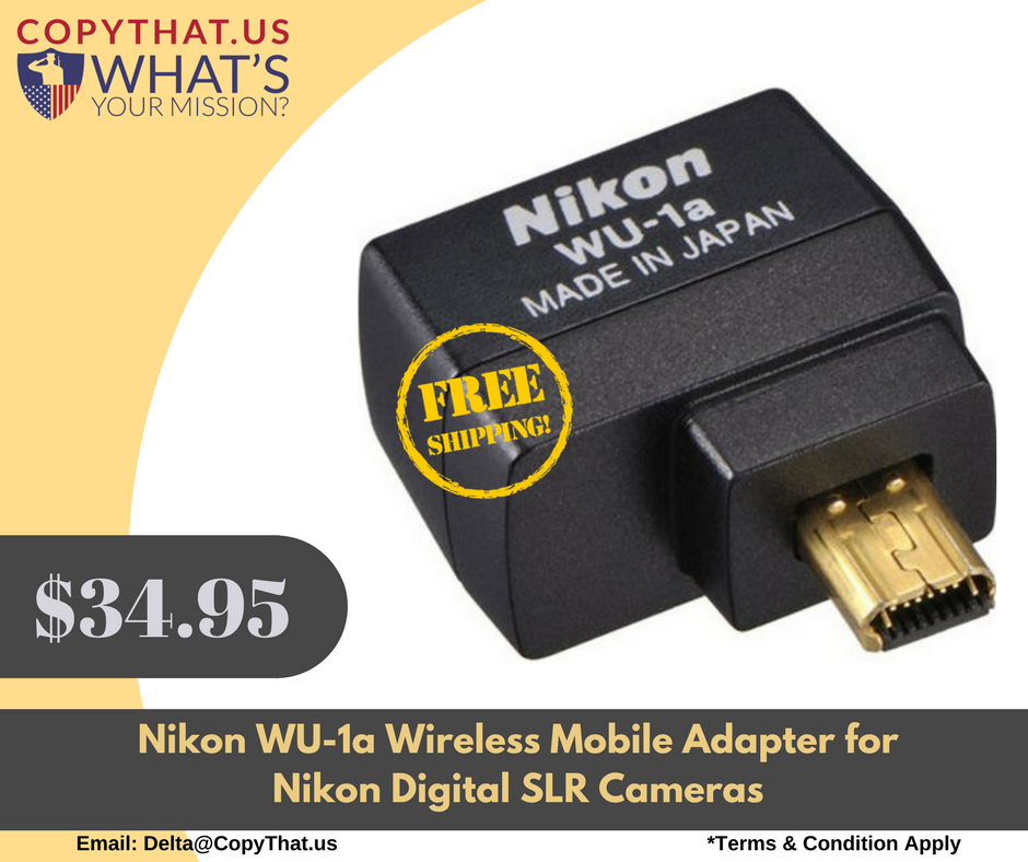 Copy_That_US's tweet photo. #Nikon WU-1a Wireless #MobileAdapter for Nikon Digital SLR Cameras. #WirelessAdapter #freeshipping #discount #amazon https://t.co/VVoHWVDy0P https://t.co/kElB3obU06