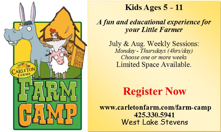#carletonfarms has new kids summer program....Farm Camp.
Kids ages 5-11.  Our farm is the classroom and our focus is to make farming fun.