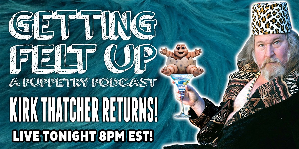 GettingFeltUp's tweet photo. Tonight we chat live with @KirkThatcher and catch up on all sorts of puppet goodness! Come watch live on Youtube at 8 PM EST! #PuppetPod https://t.co/G7ons5Vvbt