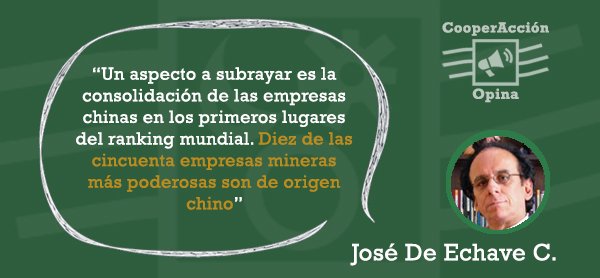 CooperAccionPER's tweet photo. No te pierdas el artículo de #JoseDeEchave y #CesarFlores: "El Top 50 de las empresas mineras a nivel mundial"  https://t.co/nefMIkZbId https://t.co/wGxbWah7eY