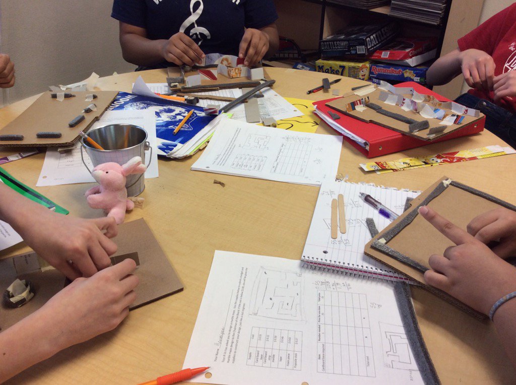 c_stem's tweet photo. @usd383 @usd383TL ME 6th graders at WW build marble mazes within a budget #SuccessWithSTEM #STEM @SWEtalk https://t.co/WJKhhwy1Zl