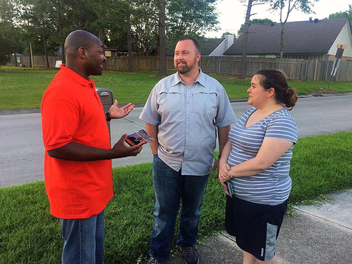 JamieForSenate's tweet image. Out in the neighborhoods, I just met Eric &amp;amp; Alaina Orgeron.  Alaina is a veteran school teacher like me.  I'm so thankful for their support!