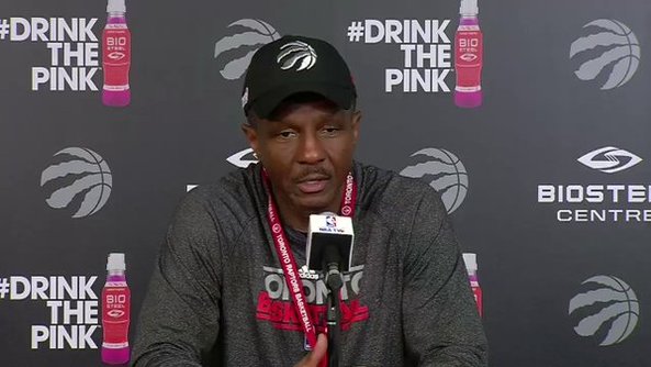 Dwane Casey addressed the  media after getting a rookie rendition of Happy Birthday. 
