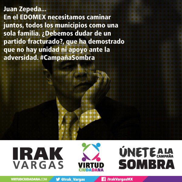 Irak_vargas's tweet photo. En el EDOMEX debemos caminar juntos, un candidato que viene de un partido fracturado, no puede gobernar con unidad #CampañaSombra https://t.co/HlOKJwGQHv