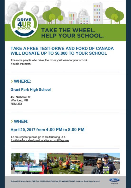 DRIVE A FORD will be at our school THURSDAY from 4:00-8:00 during parent teacher! Be sure to pass along the info to all your family members!