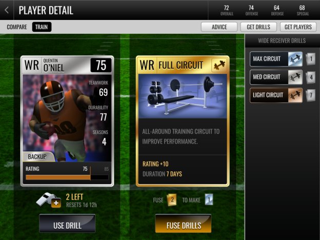 StatSimsSteve's tweet image. Did you know you can fuse identical Drill cards to upgrade to one card of the next level? Retweet if you think that's cool! #SimProFootball