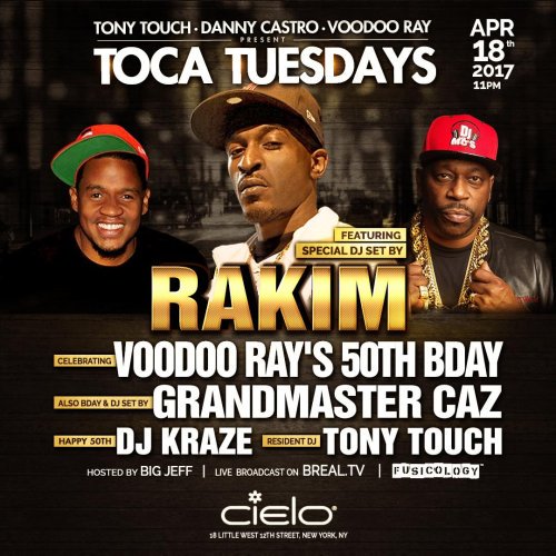 FNBGrecords's tweet photo. Join us tmw @CieloClub to celebrate Grandmaster Caz's 50th bday w/ Rakim. Tix r still available! Get UR Life!!  #HIPHOPLegends #FNBGrecords https://t.co/6mXAUOIBiW