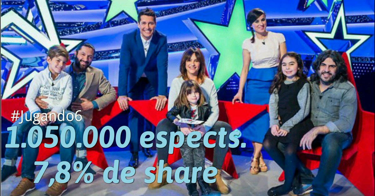 MasQTele's tweet photo. #Jugando6 reunió el sabado en la noche de @La1_tve a 1.050.000 espectadores (7,8% de share) @jaimecantizano @ineslamaga @JugandoTVE https://t.co/n5P5qxmPJd