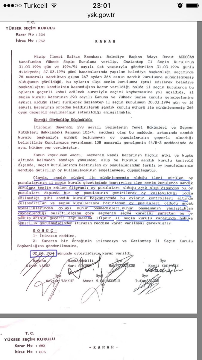 YSK Başkanı,daha önce de mühürsüz oyları kabul ettik diyor.Ancak o kabullerin hepsi yerel ve 2010 seçim kanunu 98.Madde değişikliğinden önce