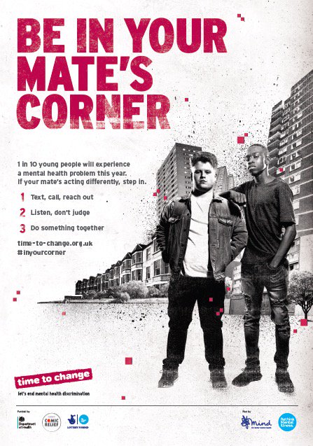 Looking out for our mates mental health,with <a href="/TimetoChange/">Time to Change</a> campaign we cast #inyourcorner m.youtube.com/watch?v=WcE0To…