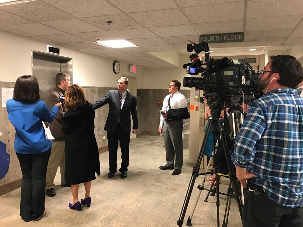 BrittShannon's tweet photo. Rock County assistant district attorney answers questions after Jakubowski's appearance in court. @fox6now https://t.co/uxPHywEXk2