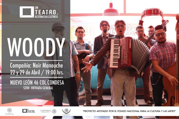 Las primeras presentaciones del año de #WOODY por <a href="/NoirManouche/">Noir Manouche</a> con @gusproal serán en <a href="/UnTeatro/">Un Teatro</a> ¡Los esperamos el sábado 22 y 29 de abril!