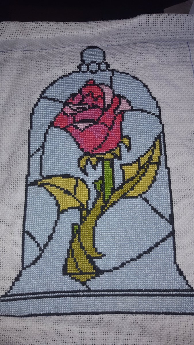 bethcotton17's tweet photo. All finished #beautyandthebeast #taleasoldastime #rose #crossstitch https://t.co/MlVxDroPsD