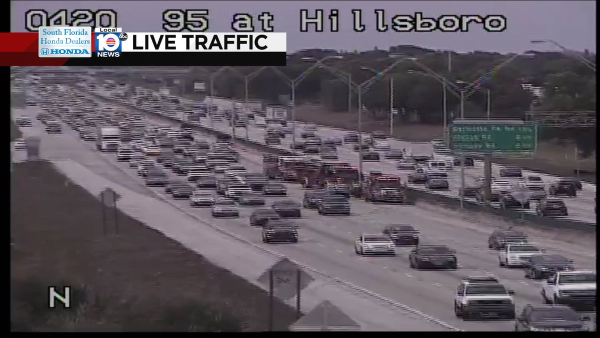 CRASH: I-95 SB & Hillsboro Blvd. Express lanes are blocked. Expect delays. #TRAFFIC https://t.co/sNHf2F4H6h