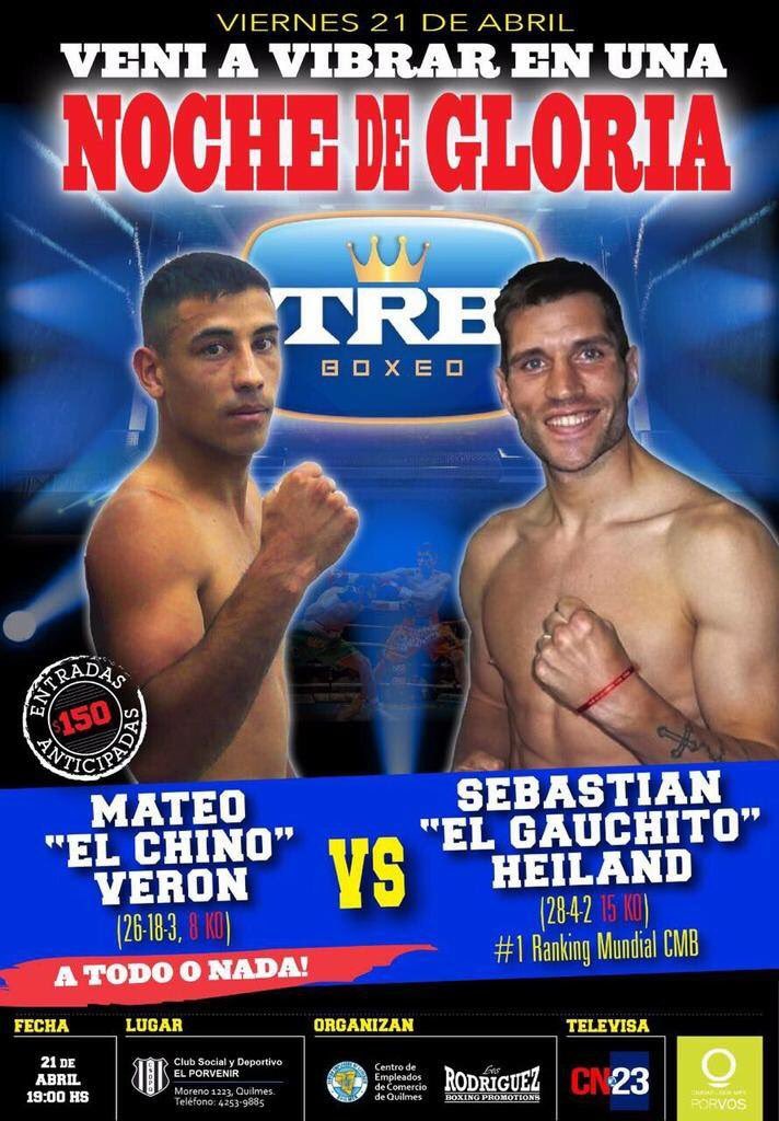 AxelPMaidana's tweet photo. Este vier 21, 22hs Club El Porvenir de Quilmes, Moreno 1223. Por CN23 #boxeo #trbboxeo #therodriguezboxingpromotions #TRB @therodriguezbox https://t.co/fp5jQAkcPl