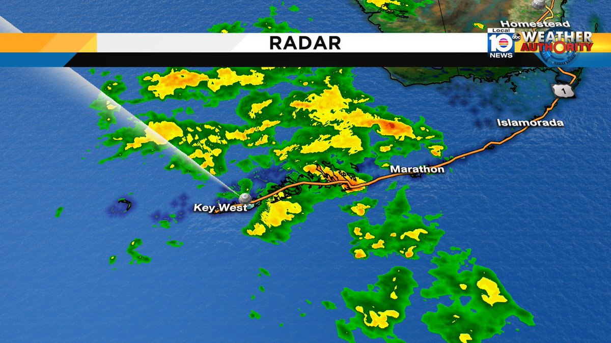 Rain still falling in the lower Keys tonight.  @trentarictv has your forecast on Local 10 News https://t.co/61tsXsFO17