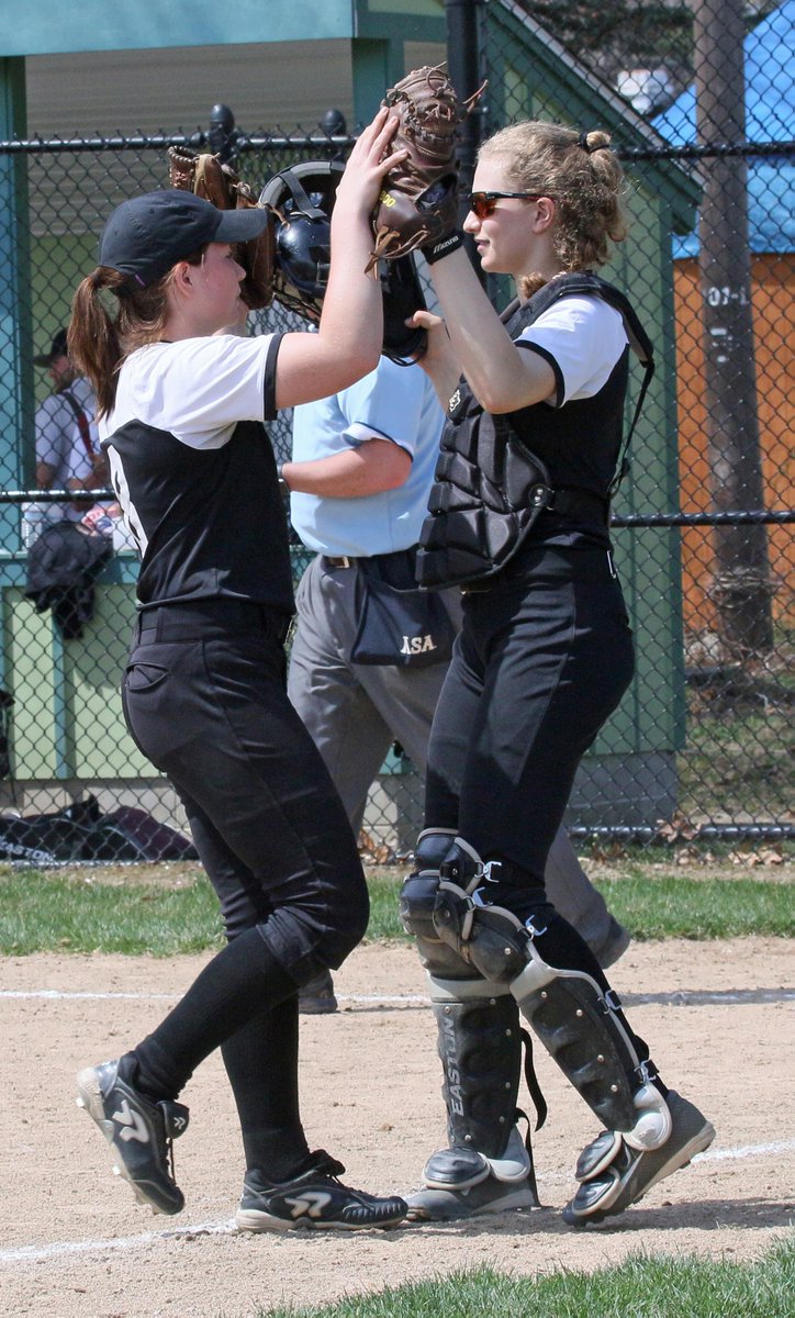 McClellandPeter's tweet photo. Haverhill catcher Andrea Albano celebrates with pitcher Bryana Michitson after win over Newburyport. https://t.co/v5w0Uz1DqL @drealbano4 https://t.co/smRGyUGdxi