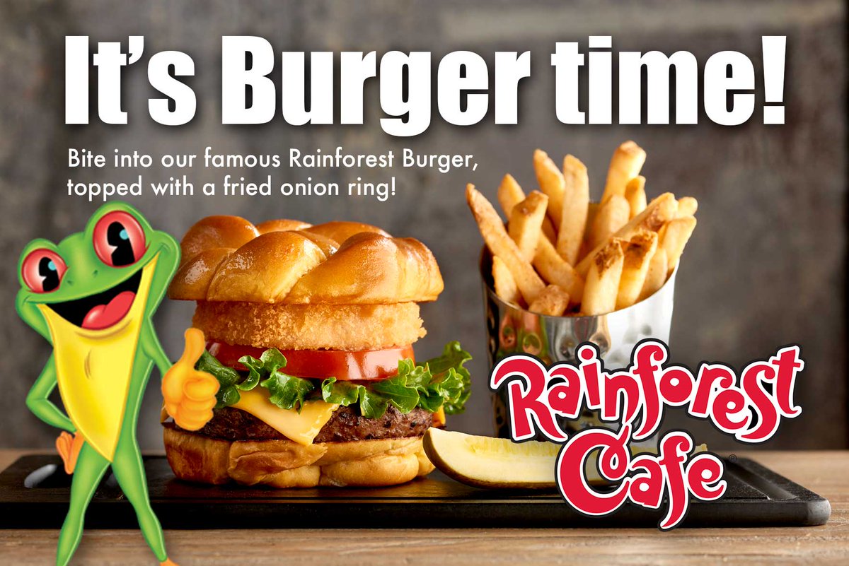 Summer is almost here, which means it's Burger Time at Rainforest Cafe! Try one of our signature burgers today!