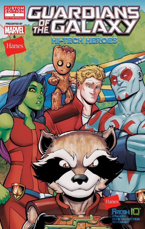 Marvel's tweet photo. It's up to the Guardians to stop the latest Ravagers heist in a new digital comic! Read here: https://t.co/ckENcjZUIG @Hanes #FreshIQ #ad https://t.co/N5xmMPcLPD