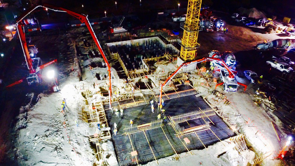 keysdrifter's tweet image. Big pour under the lights this morning at KASTs Midtown 8 project