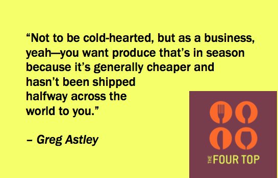 The4Top's tweet image. @OregonRLA tells us that #local, #seasonal food is equally good for #bottomlines and #waistlines on Ep. 16!