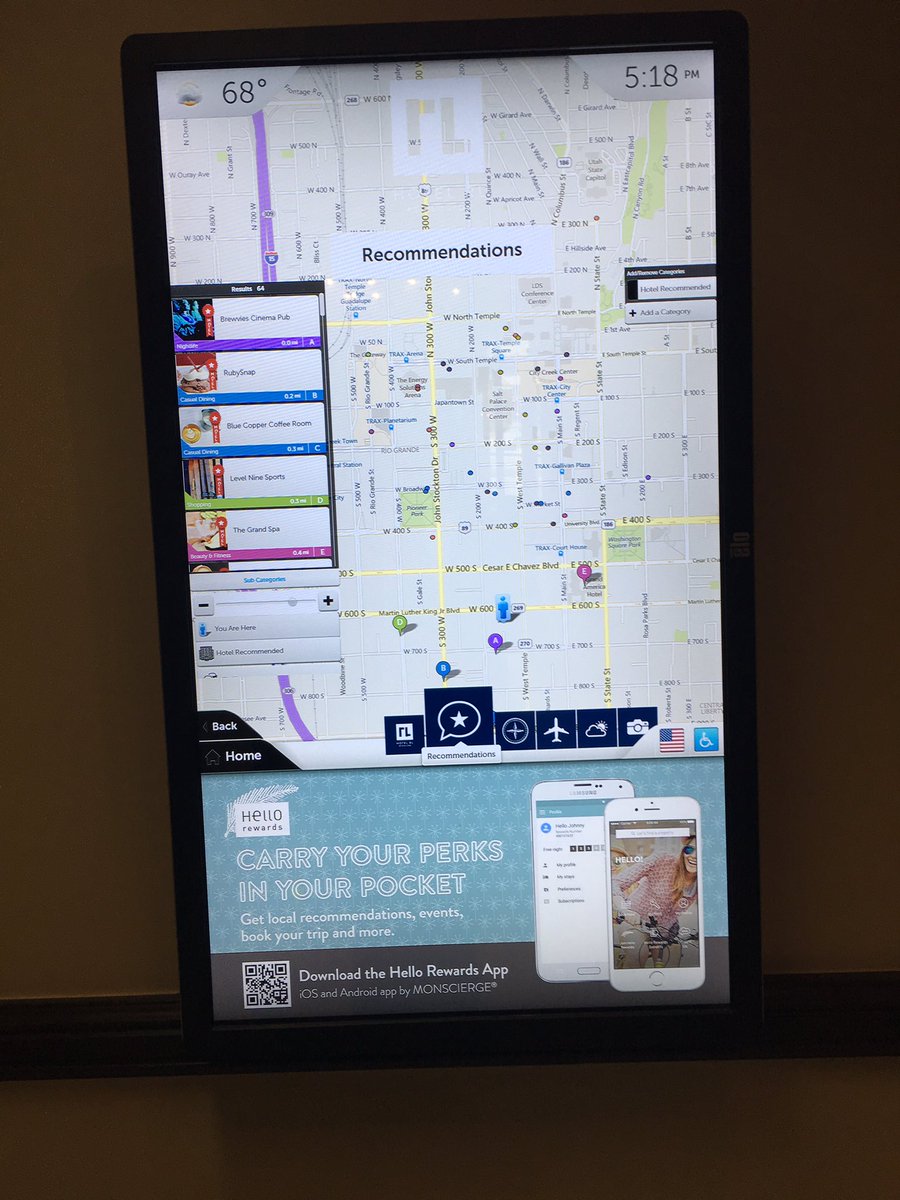 AgBioData's tweet photo. Are u at AgBioData meeting & looking for a place to have dinner? There's an interactive recommendations screen in the lobby. #AgBioData https://t.co/tnmnaxSbdL